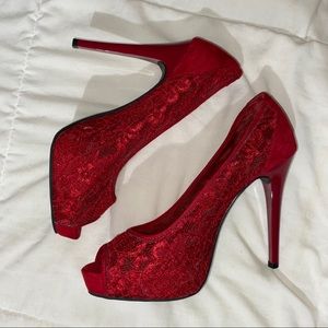 Guess red heels